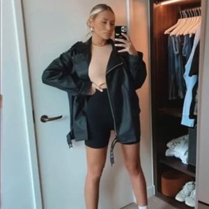 Missguided Medium oversized faux leather jacket